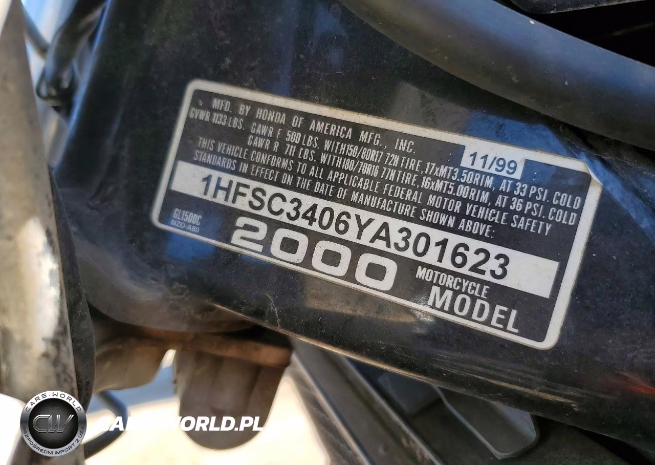 2000 Honda Gl1500 C-2 VIN:1HFSC3406YA301623 - 9