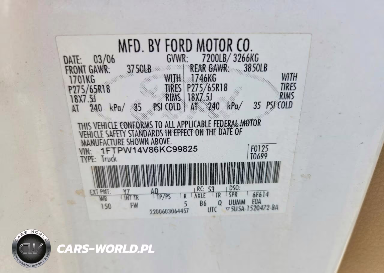 2006 Ford F150 Supercrew VIN:1FTPW14V86KC99825 - 12