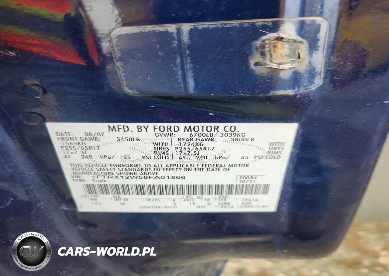 2008 Ford F150 VIN:1FTRX12W58FA01566 - 12