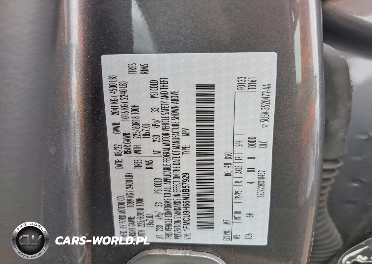 2022 Ford Escape Sel VIN:1FMCU9H66NUB57929 - 13