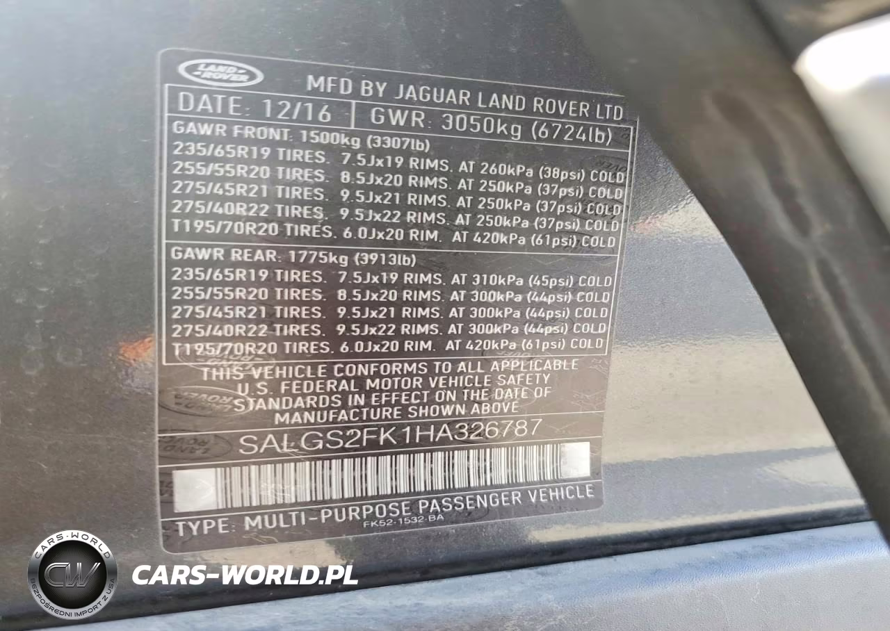 2017 Land Rover Range Rover Hse VIN:SALGS2FK1HA326787 - 12