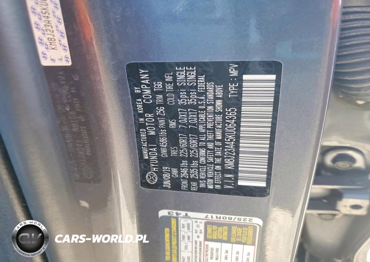 2019 Hyundai Tucson Se VIN:KM8J23A45KU064365 - 14