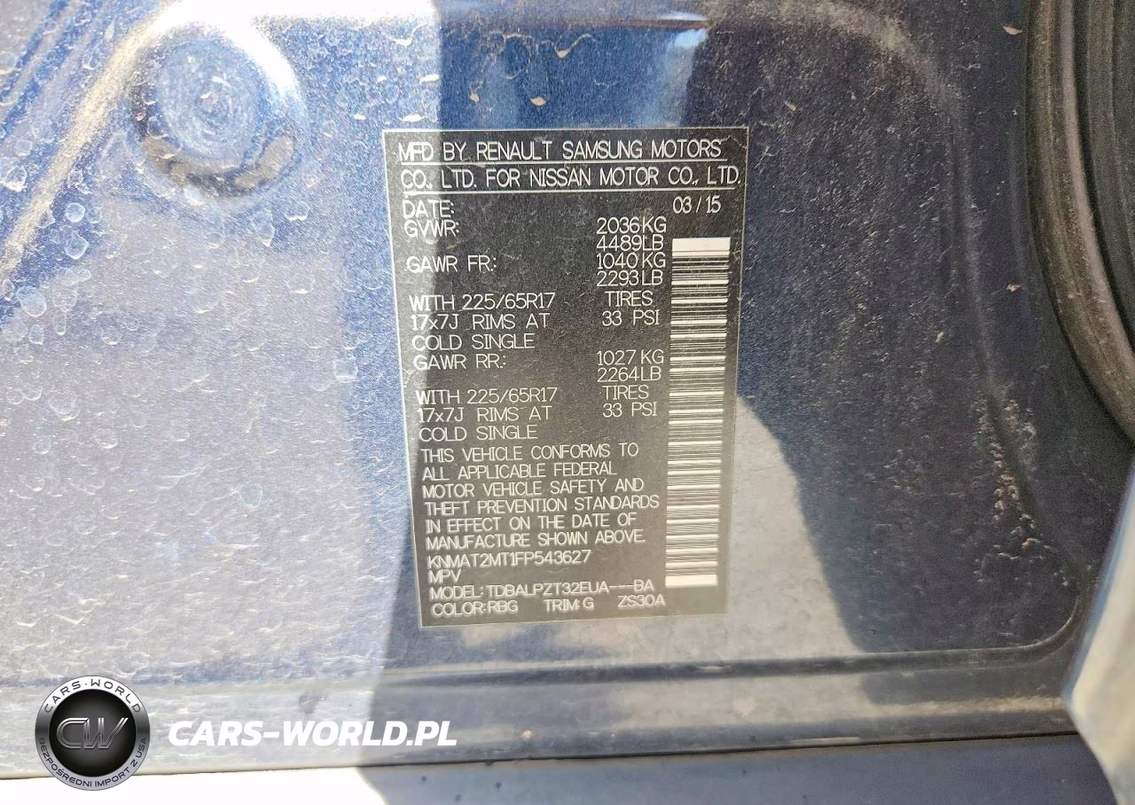 2015 Nissan Rogue S VIN:KNMAT2MT1FP543627 - 13