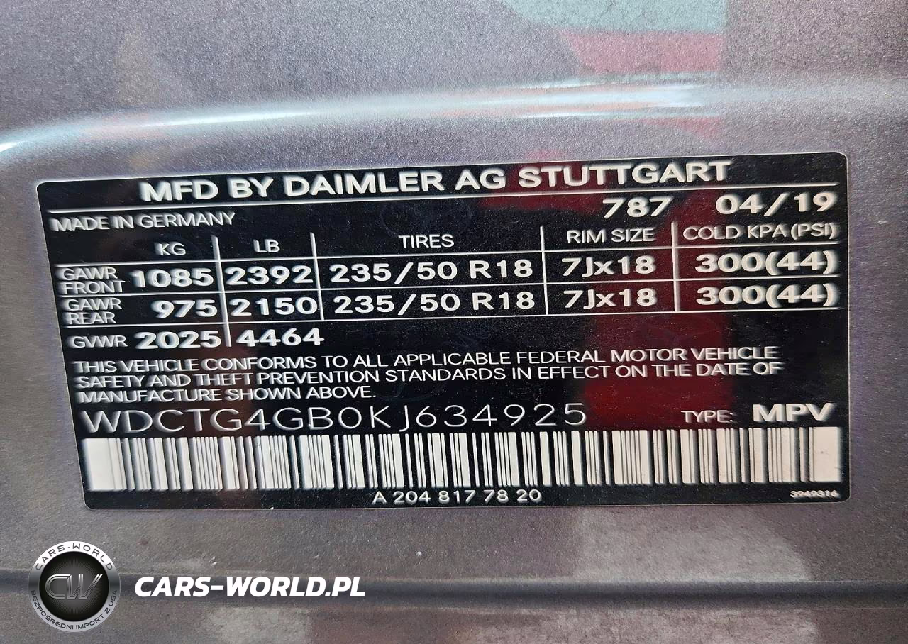 2019 Mercedes-Benz Gla 250 4Matic VIN:WDCTG4GB0KJ634925 - 12