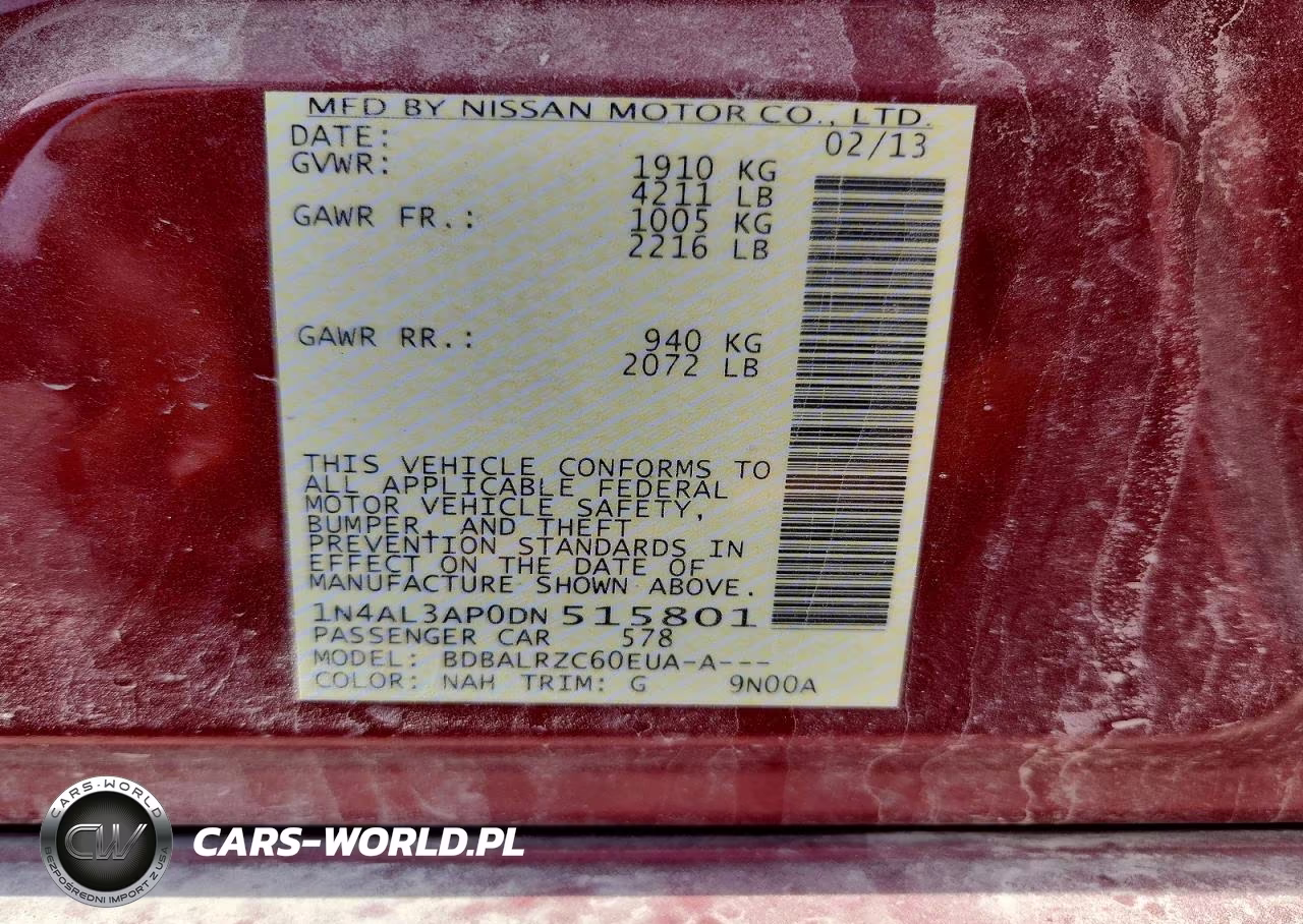 2013 Nissan Altima VIN:1N4AL3AP0DN515801 - 12