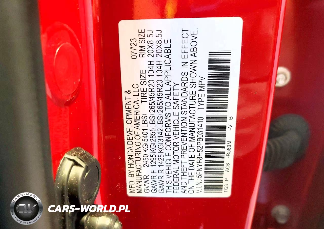 2023 Honda Passport Exl VIN:5FNYF8H52PB031410 - 14
