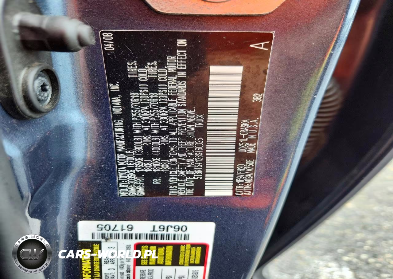 2008 Toyota Tundra Grade VIN:5TBRT54128S460325 - 12