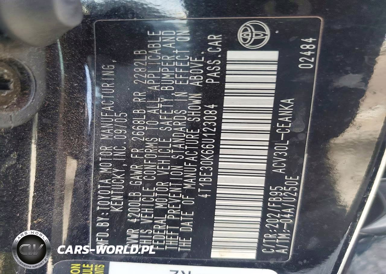 2006 Toyota Camry Le VIN:4T1BE30K66U123084 - 12
