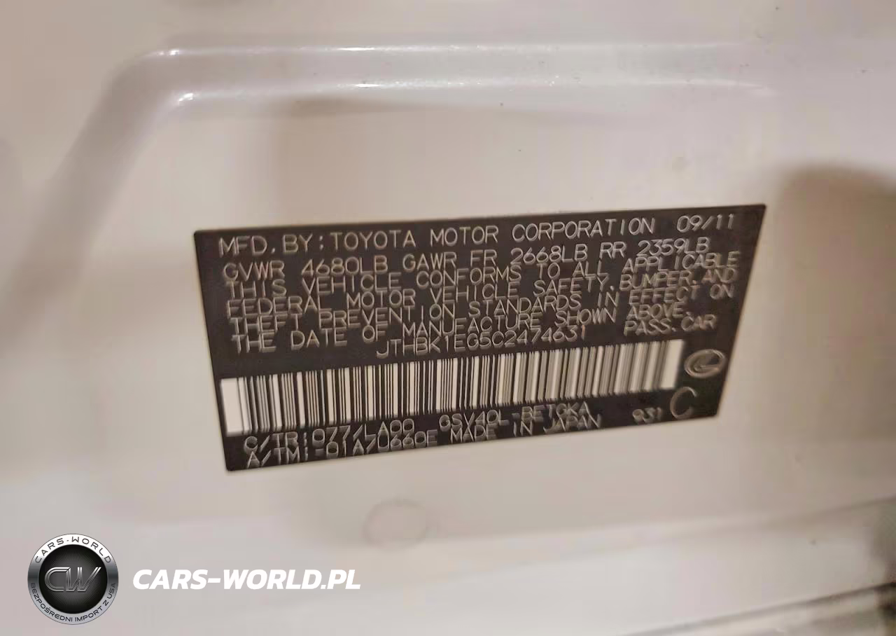 2012 Lexus Es 350 VIN:JTHBK1EG5C2474631 - 12