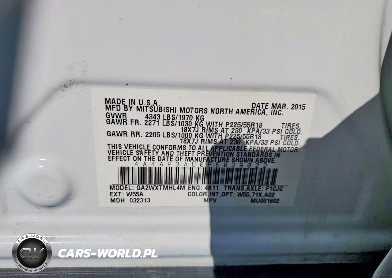 2015 Mitsubishi Outlander Sport Es VIN:4A4AP3AU0FE029022 - 13