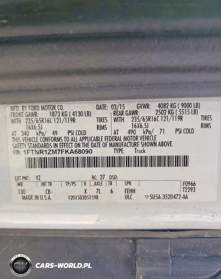 2015 Ford Transit T-250 VIN:1FTNR1ZM7FKA68090 - 13