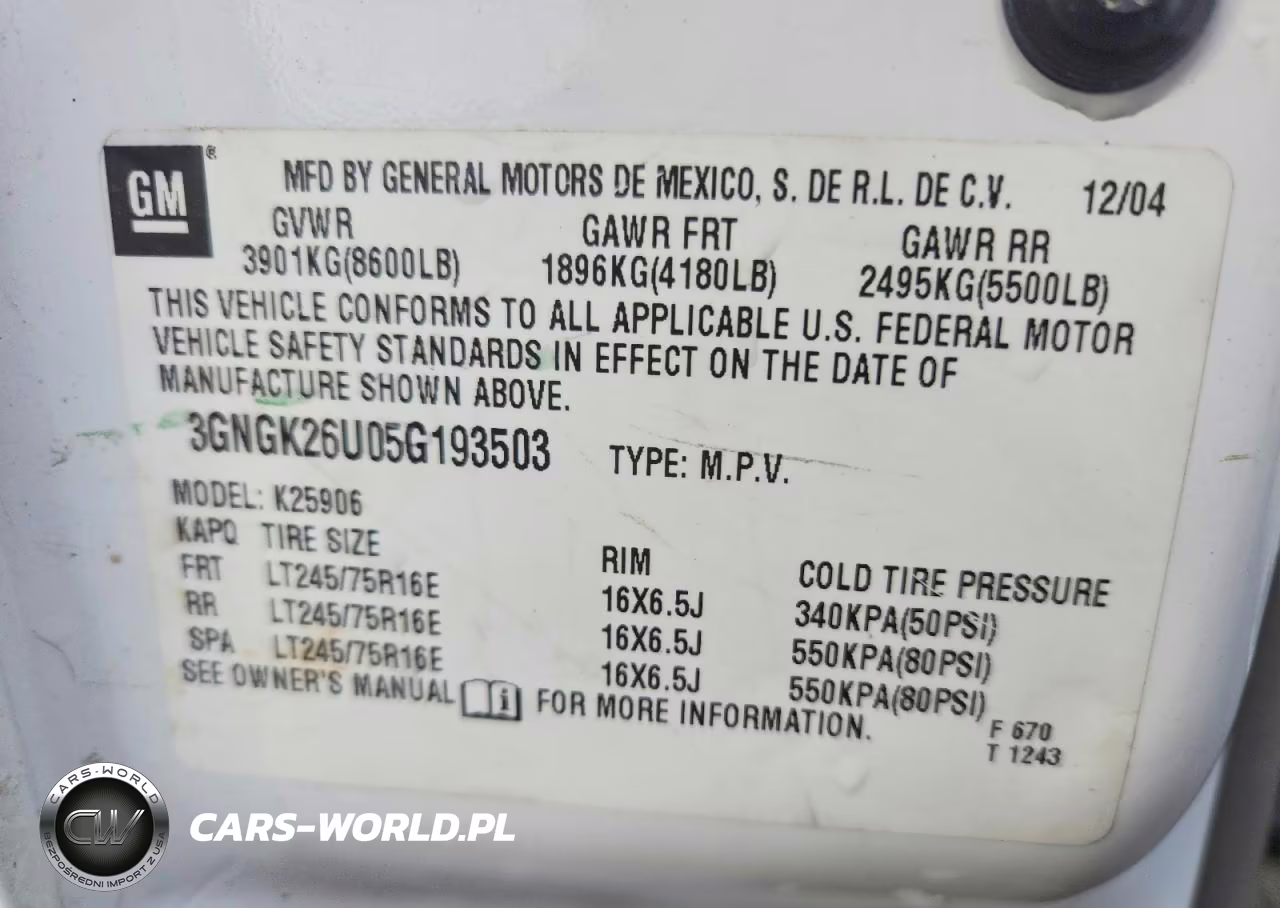 2005 Chevrolet Suburban K2500 VIN:3GNGK26U05G193503 - 14