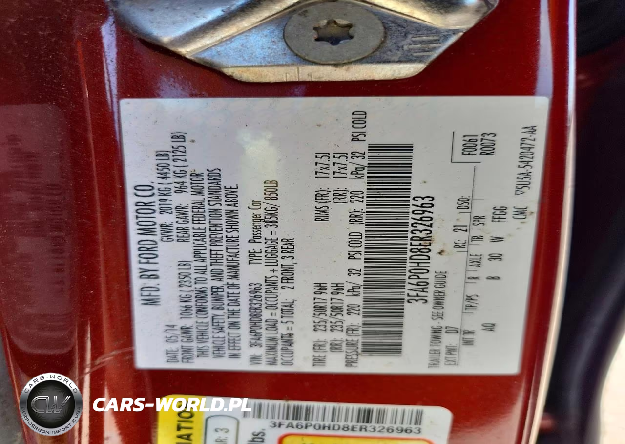 2014 Ford Fusion Se VIN:3FA6P0HD8ER326963 - 12