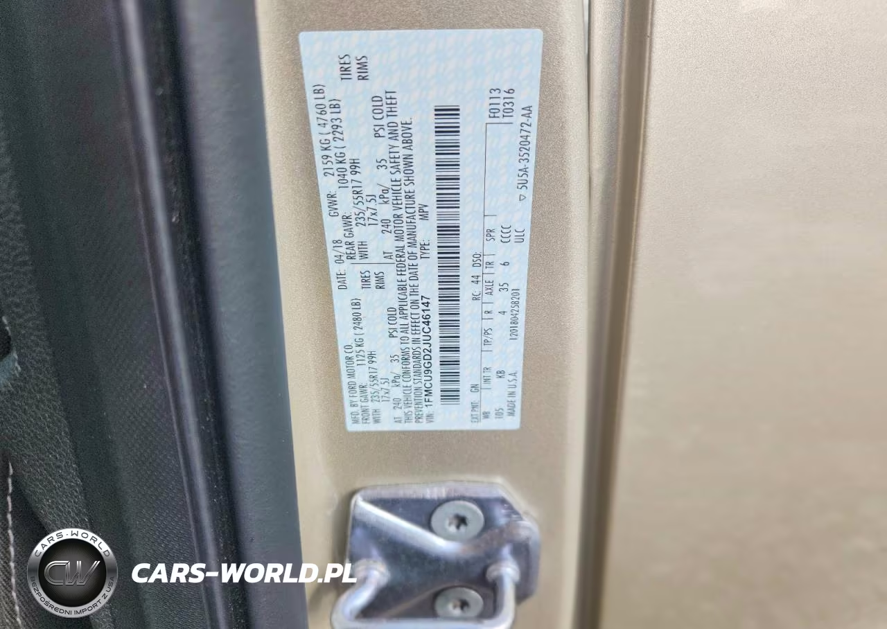 2018 Ford Escape Se VIN:1FMCU9GD2JUC46147 - 12