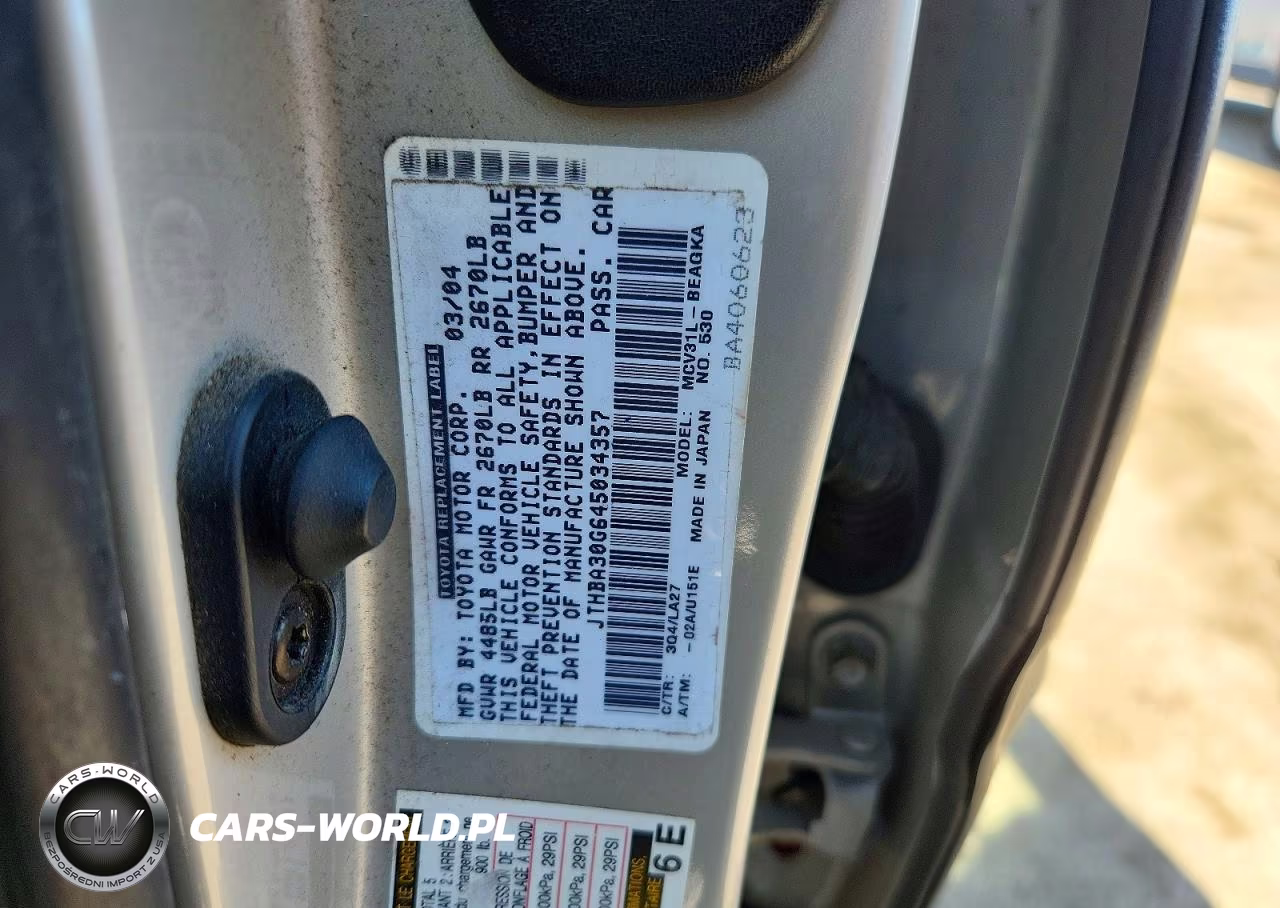 2004 Lexus Es 330 VIN:JTHBA30G645034357 - 13