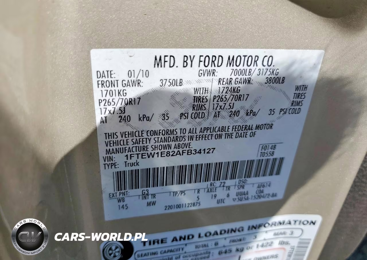 2010 Ford F150 Supercrew VIN:1FTEW1E82AFB34127 - 12