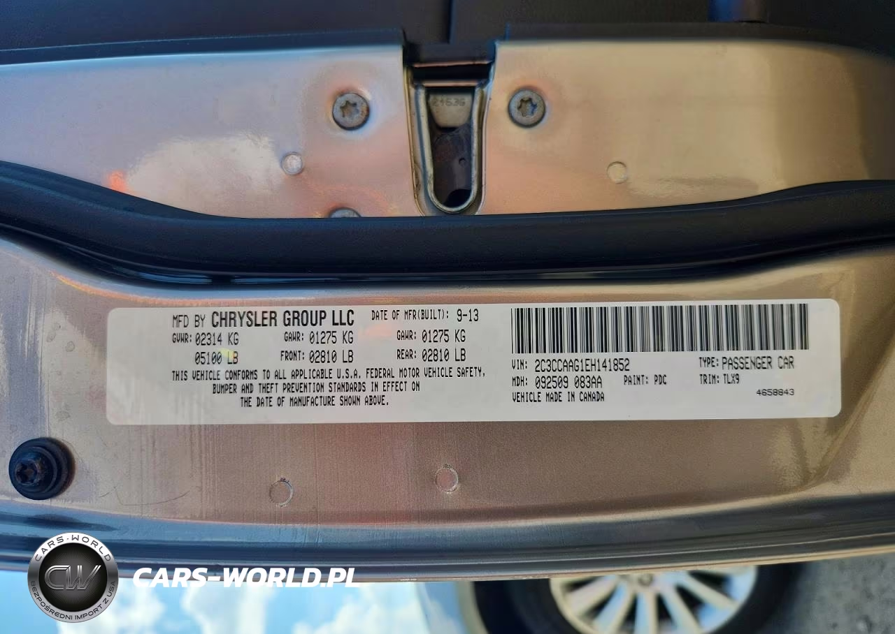 2014 Chrysler 300 VIN:2C3CCAAG1EH141852 - 12