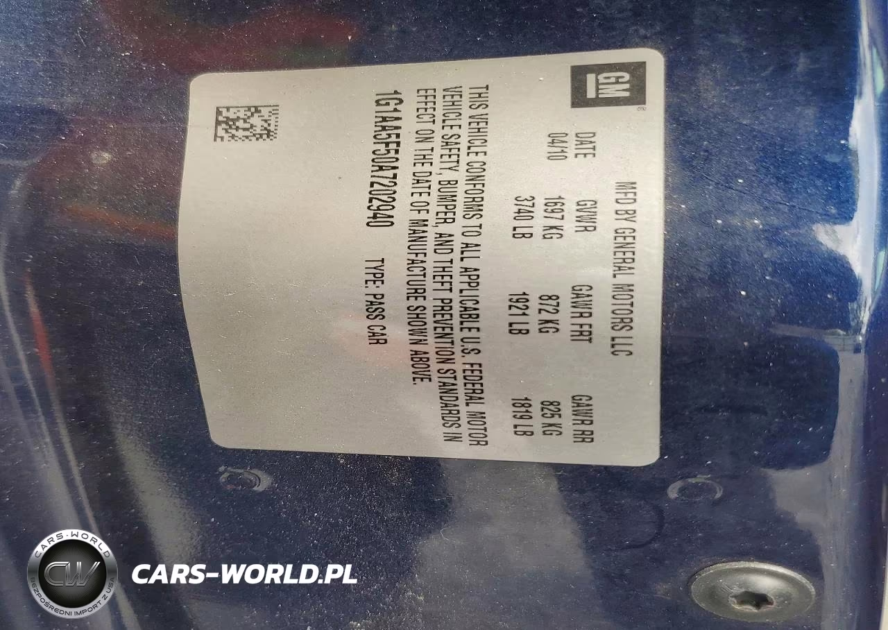 2010 Chevrolet Cobalt Ls VIN:1G1AA5F50A7202940 - 12