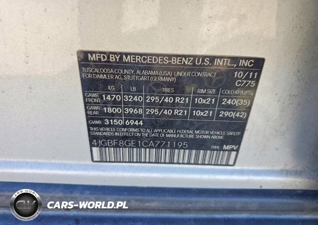 2012 Mercedes-Benz Gl 550 4Matic VIN:4JGBF8GE1CA771195 - 13