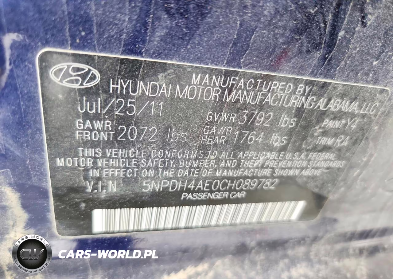 2012 Hyundai Elantra Gls VIN:5NPDH4AE0CH089782 - 13