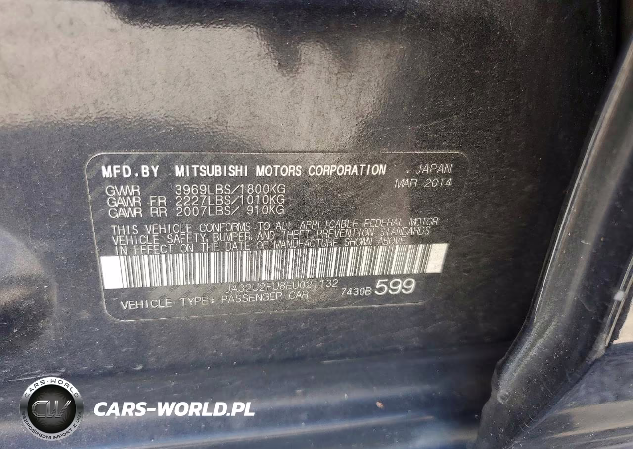 2014 Mitsubishi Lancer Es-Es Sport VIN:JA32U2FU8EU021132 - 12