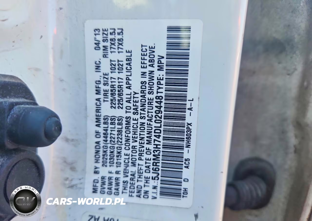 2013 Honda Cr-V Exl VIN:5J6RM3H74DL029448 - 13