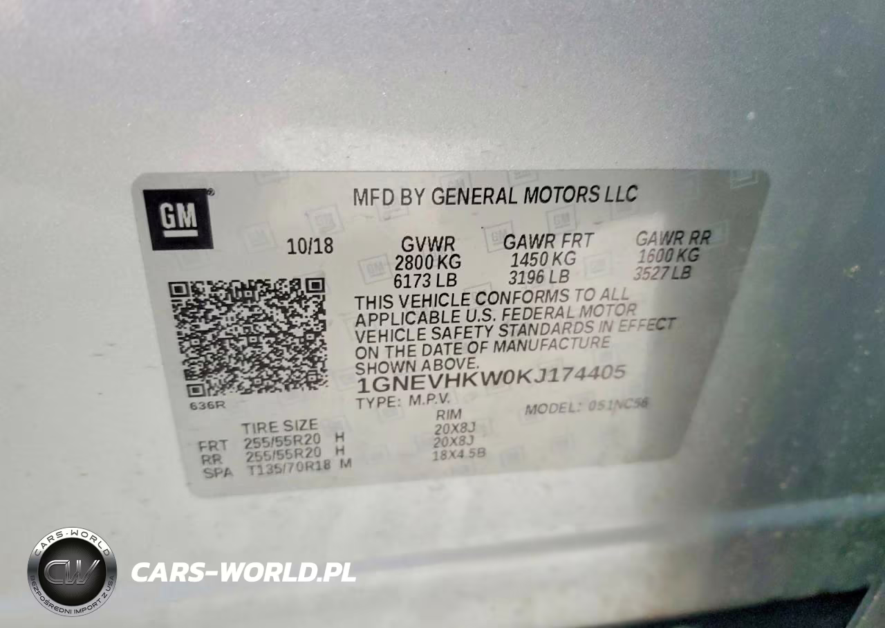 2019 Chevrolet Traverse Lt VIN:1GNEVHKW0KJ174405 - 13