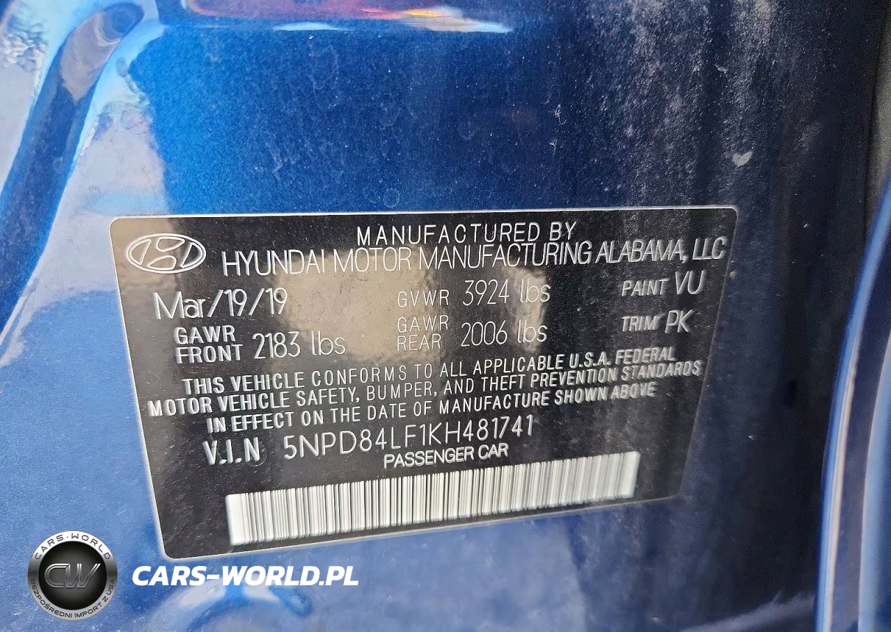 2019 Hyundai Elantra Sel VIN:5NPD84LF1KH481741 - 12