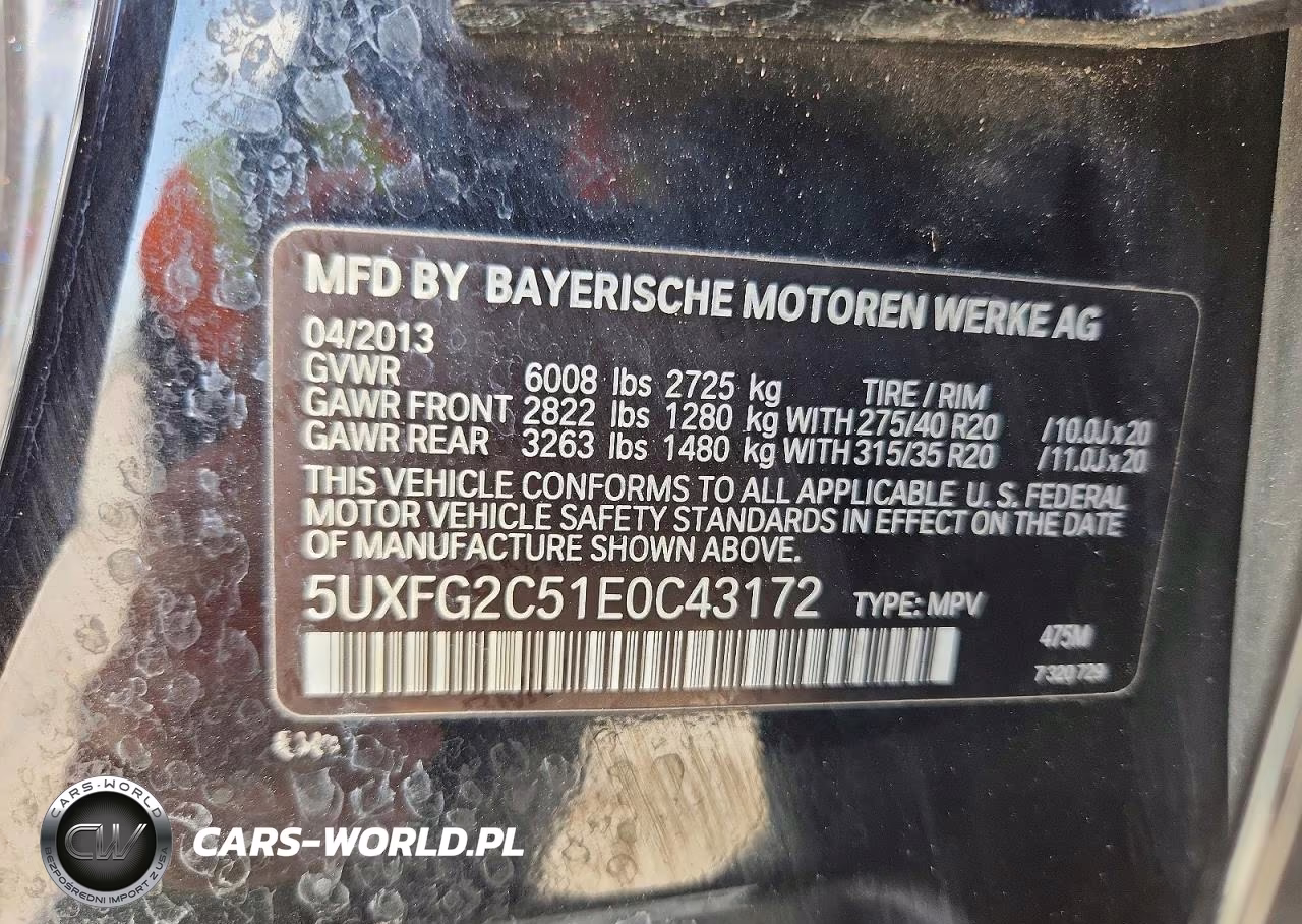 2014 BMW X6 xDrive35I VIN:5UXFG2C51E0C43172 - 13