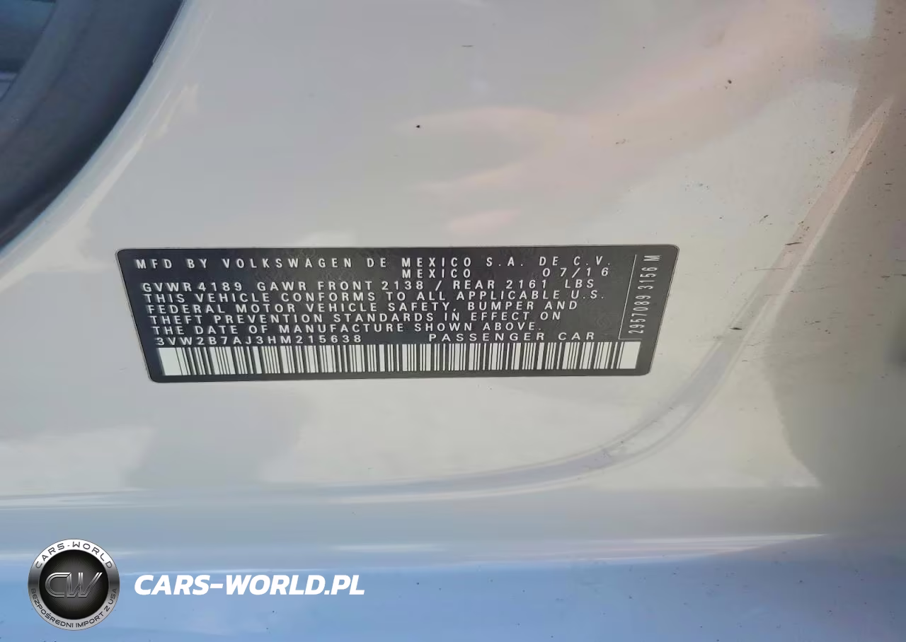 2017 Volkswagen Jetta S VIN:3VW2B7AJ3HM215638 - 12