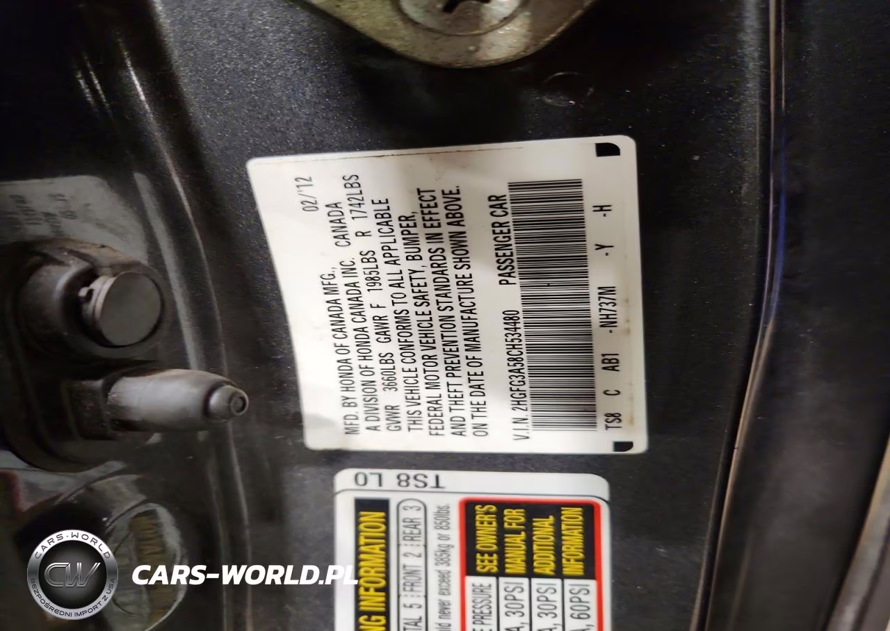 2012 Honda Civic Lx VIN:2HGFG3A58CH534480 - 13