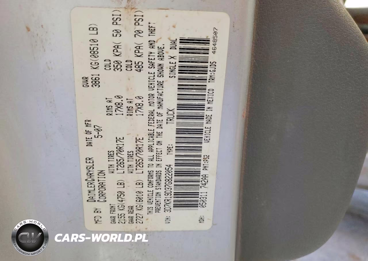 2007 Dodge Ram 1500 VIN:3D7KR19D37G822054 - 13