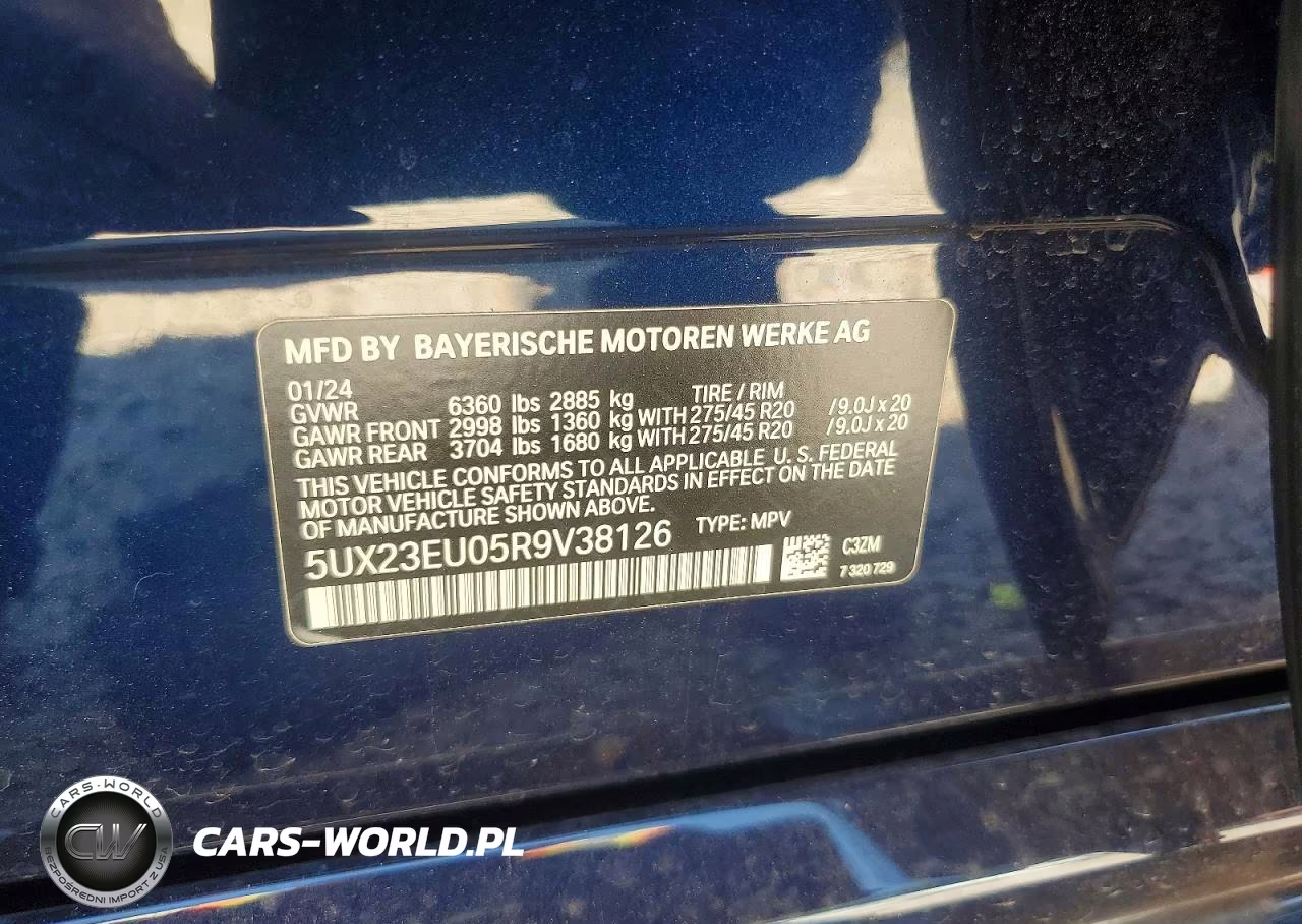 2024 BMW X5 xDrive40I VIN:5UX23EU05R9V38126 - 13