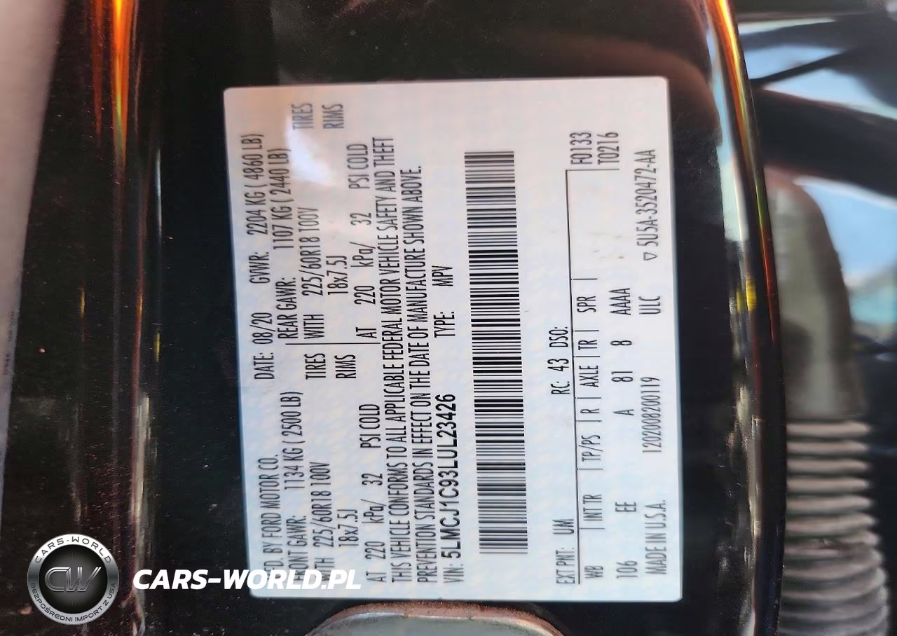 2020 Lincoln Corsair VIN:5LMCJ1C93LUL23426 - 14