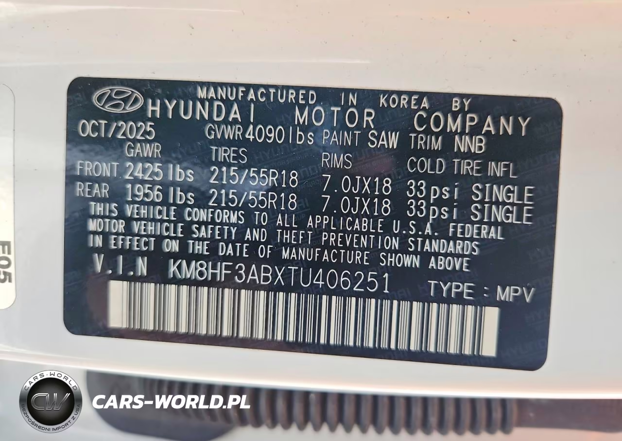 2026 Hyundai Kona Sel Sport VIN:KM8HF3ABXTU406251 - 12