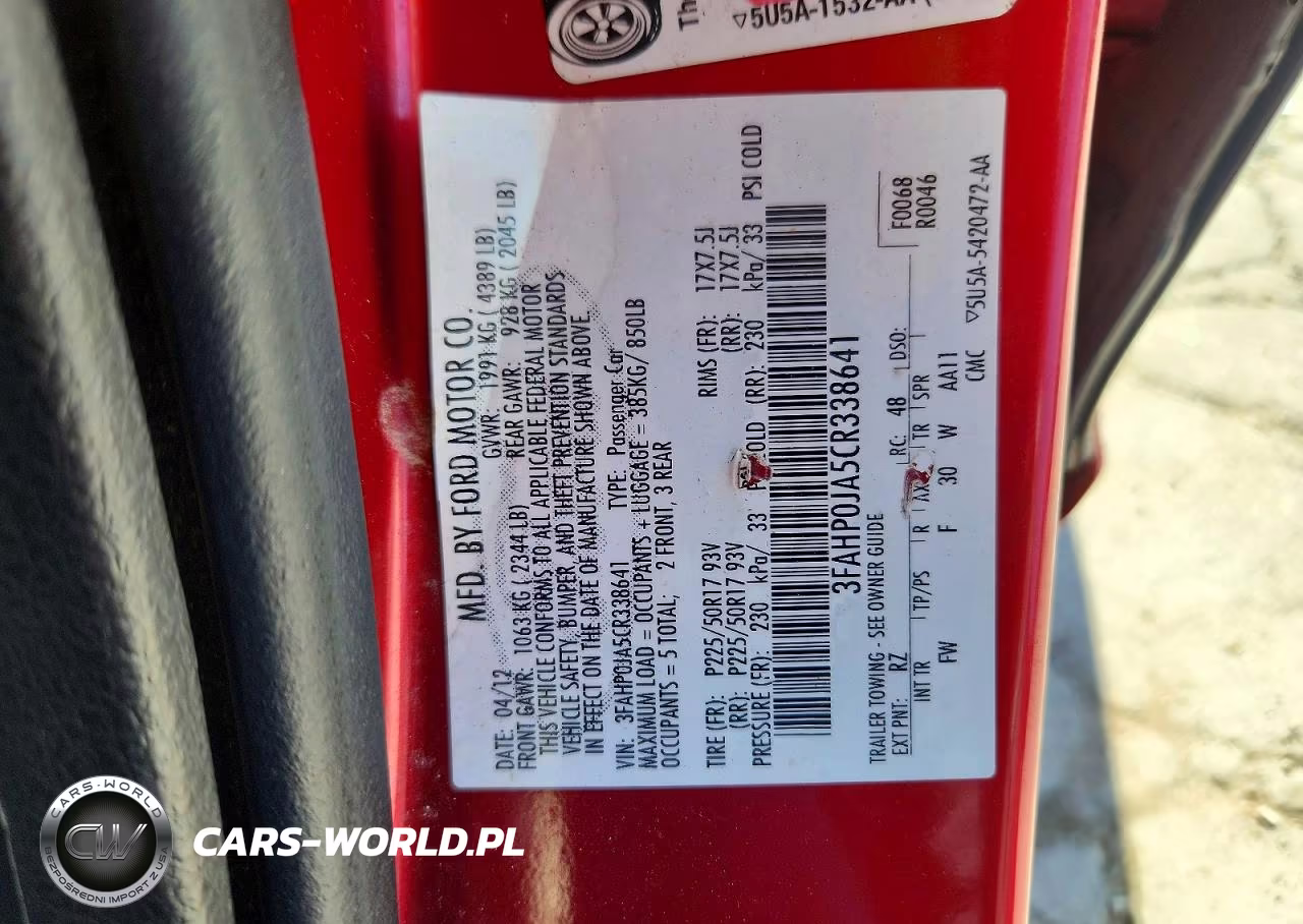 2012 Ford Fusion Sel VIN:3FAHP0JA5CR338641 - 12