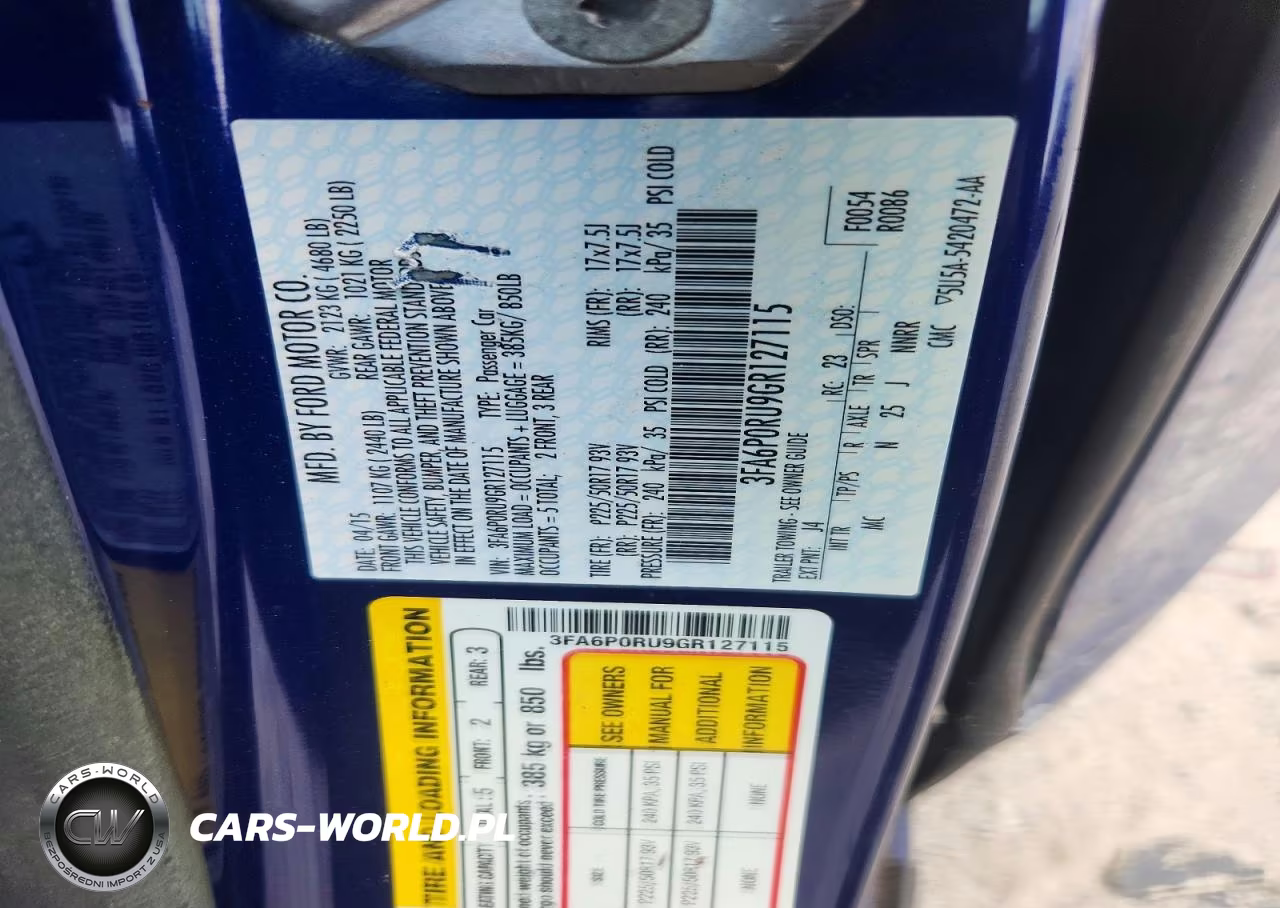 2016 Ford Fusion Titanium Hev VIN:3FA6P0RU9GR127115 - 12