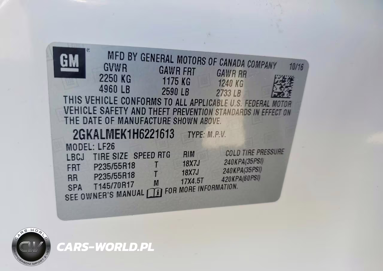 2017 GMC Terrain Sle VIN:2GKALMEK1H6221613 - 13