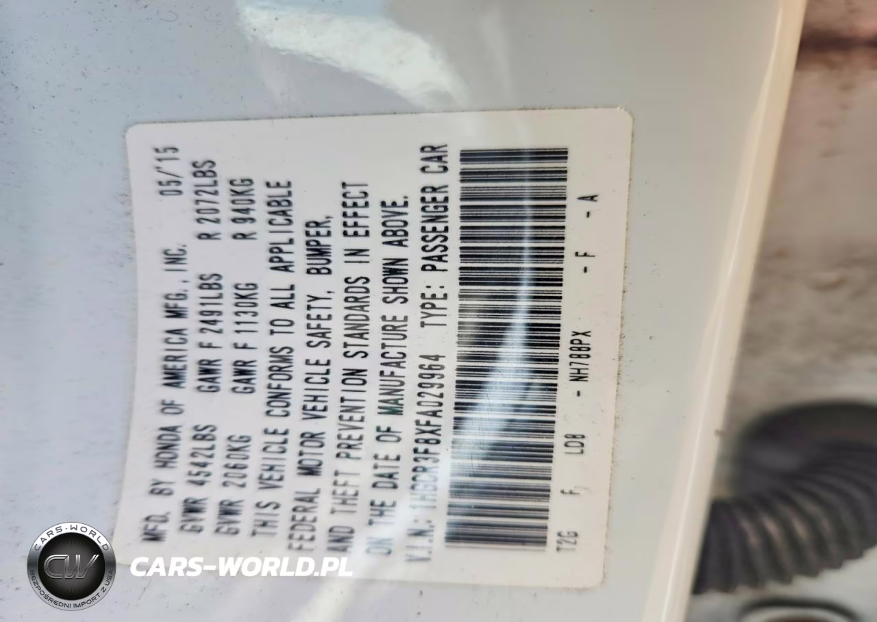 2015 Honda Accord Exl VIN:1HGCR3F8XFA029964 - 12