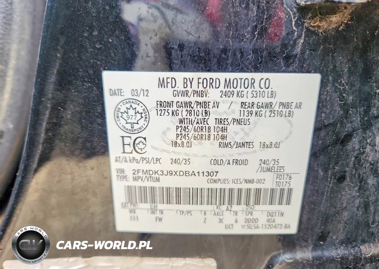 2013 Ford Edge Sel VIN:2FMDK3J9XDBA11307 - 13