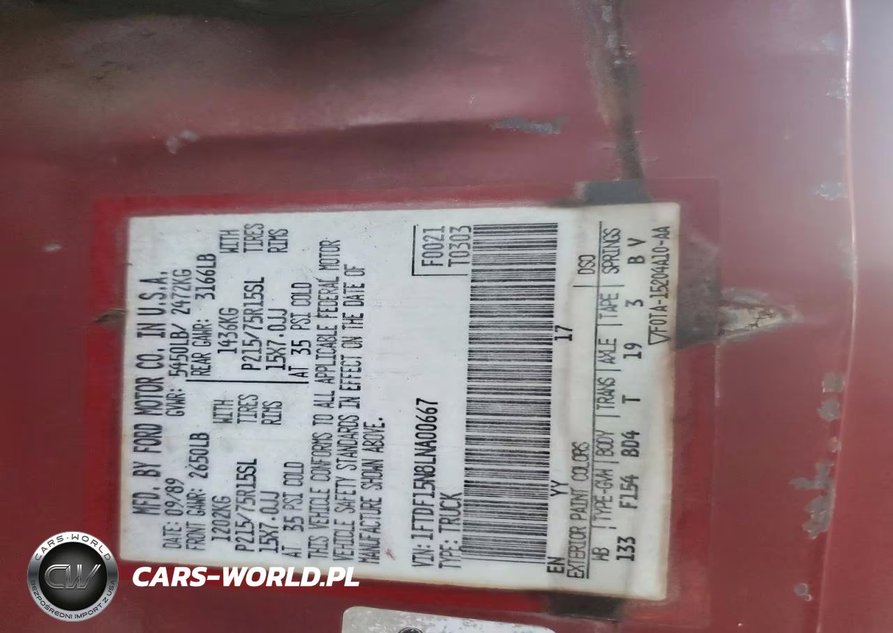 1990 Ford F150 VIN:1FTDF15N8LNA00667 - 12