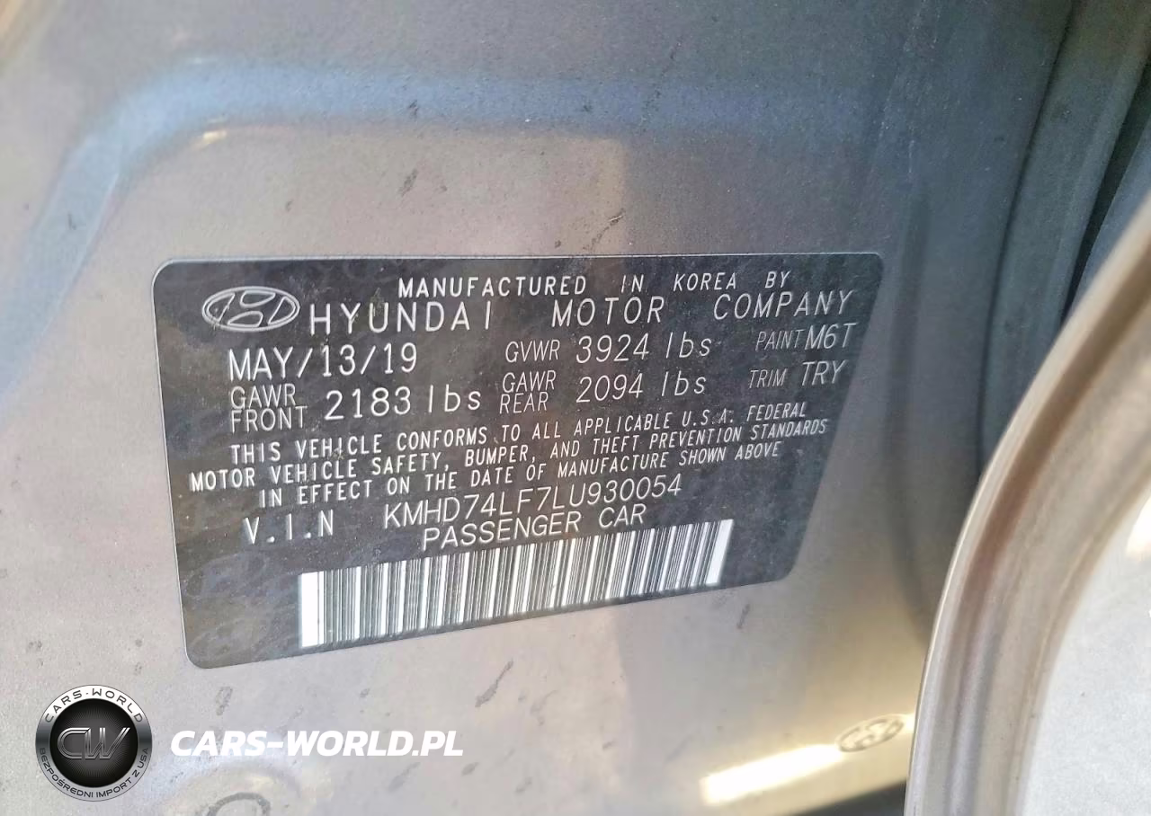 2020 Hyundai Elantra Se VIN:KMHD74LF7LU930054 - 12