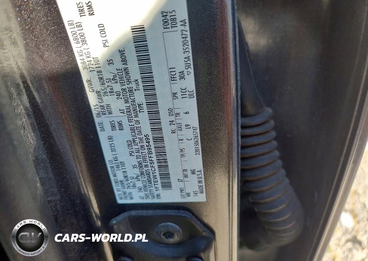 2015 Ford F150 Supercrew VIN:1FTEW1CF5FFB95495 - 12