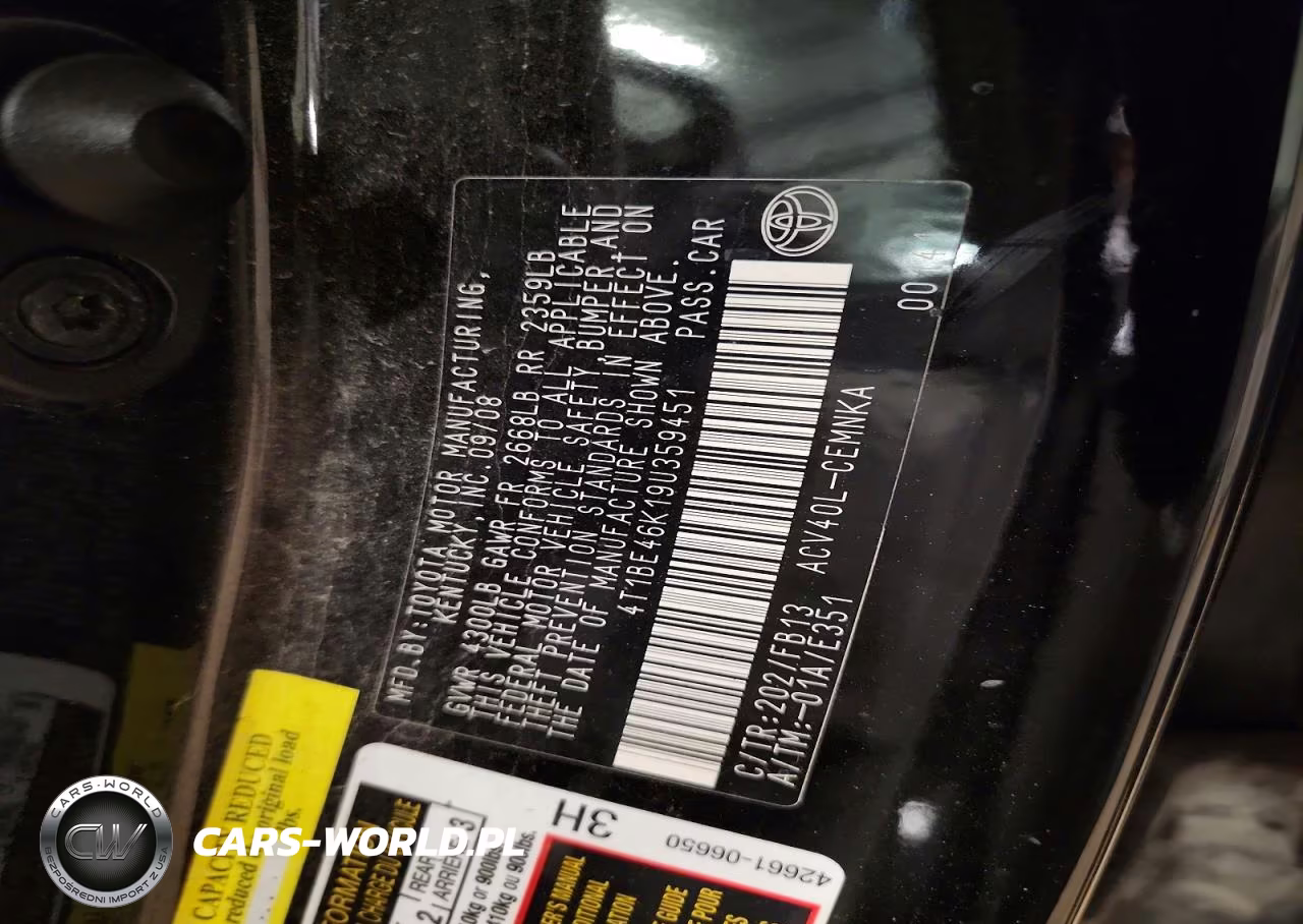 2009 Toyota Camry Base VIN:4T1BE46K19U359451 - 13