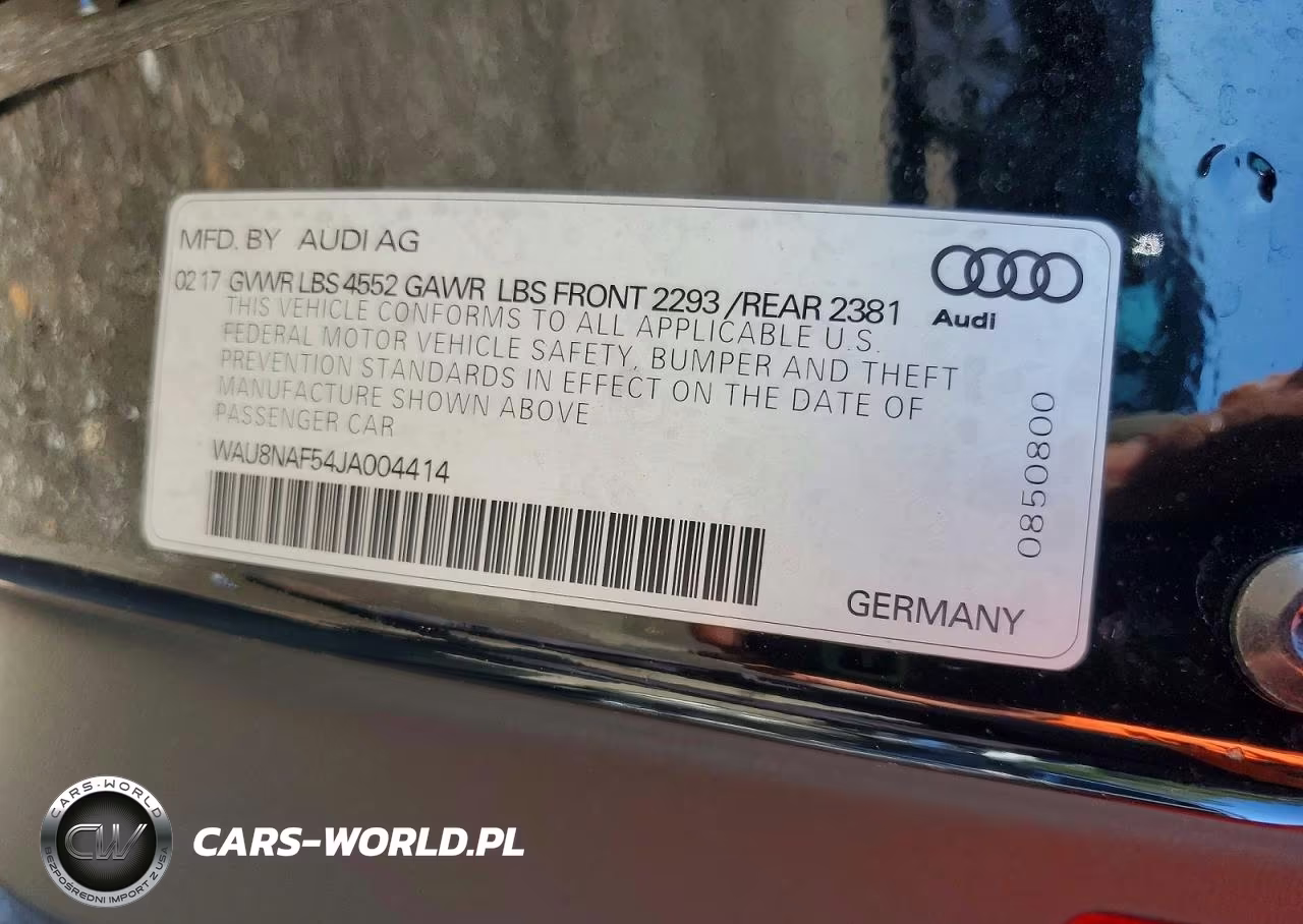 2018 Audi A5 Premium Plus S-Line VIN:WAU8NAF54JA004414 - 12