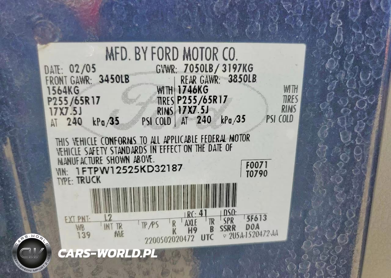 2005 Ford F150 Supercrew VIN:1FTPW12525KD32187 - 12