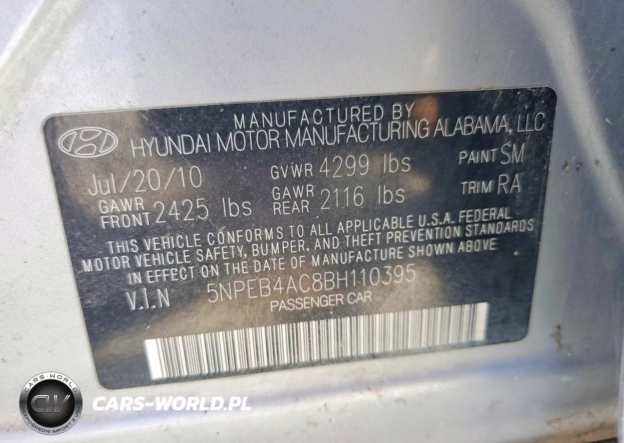 2013 Hyundai Sonata Gls VIN:5NPEB4AC8BH110395 - 12