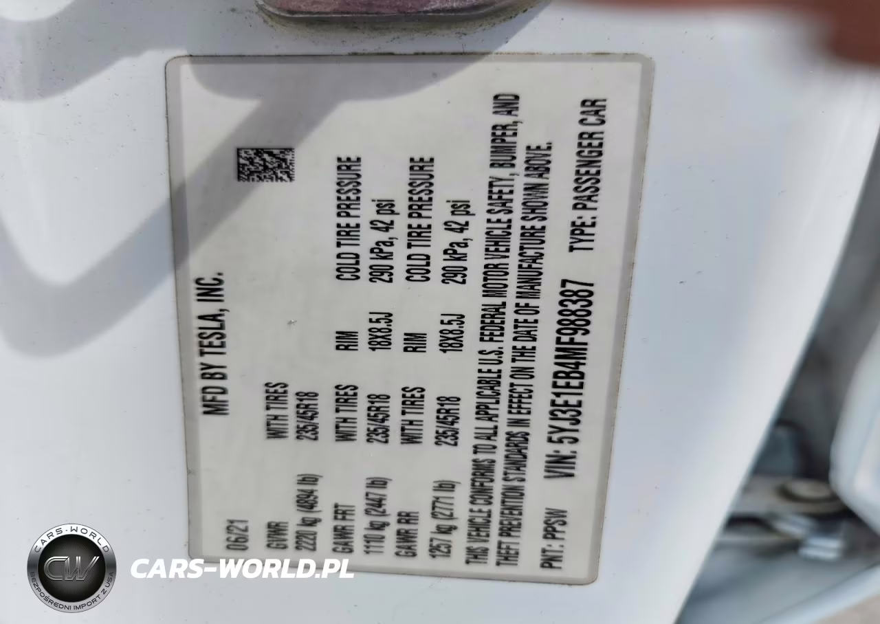 2021 Tesla Model 3 VIN:5YJ3E1EB4MF988387 - 12