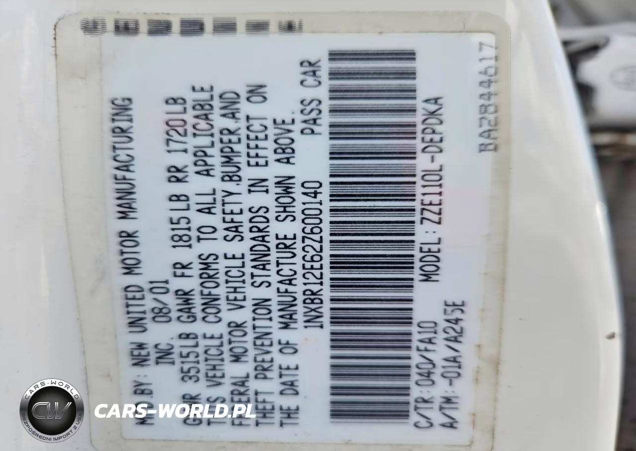 2002 Toyota Corolla Le VIN:1NXBR12E62Z600140 - 12