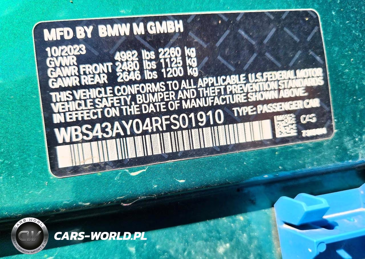 2024 BMW M3 COMPETITION XDRIVE VIN:WBS43AY04RFS01910 - 13